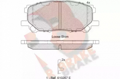 R BRAKE rb1584 -  Комплект тормозных колодок, дисковый тормоз